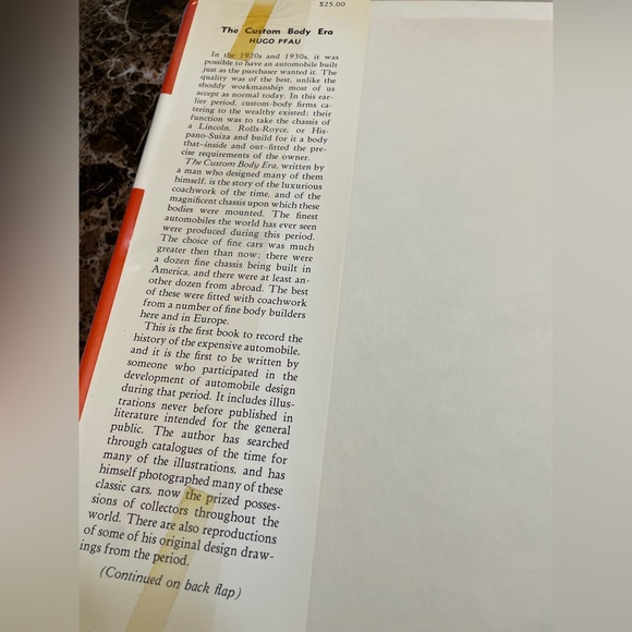 The Custom Body ERA by Hugo Pfau Hardcover - Duster 1920-30 Cars Written 1970’s - Picture 2 of 8